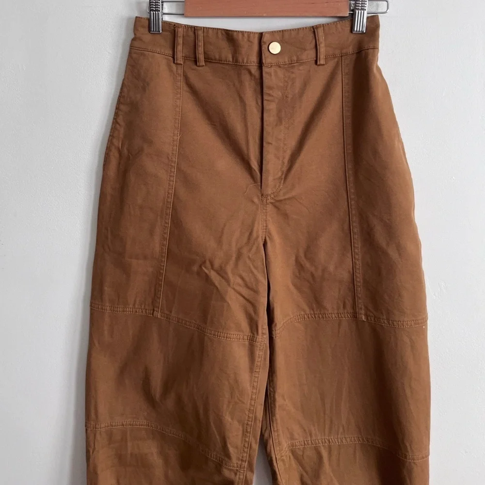 ZARA  SNAP BUTTON CUFFED PANTS-TAUPE BROWN-7149/240